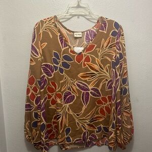 Lovely Melody Women's Floral V-Neck Blouse